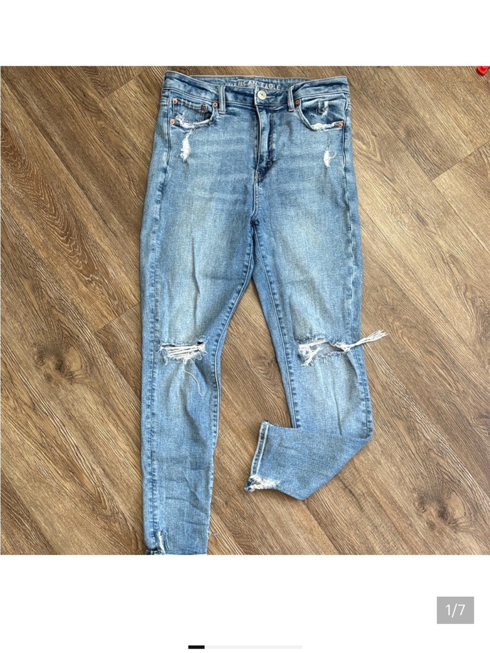 American Eagle Outfitters Light Blue Ripped Skinny Jeans